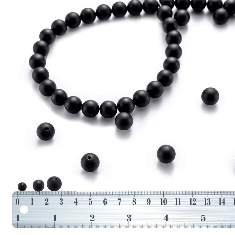 BEADIA Matte Black Onyx Natural Stone Round Loose Semi Gemstone Beads for Jewelry Making 6MM 61PCS - Image 3